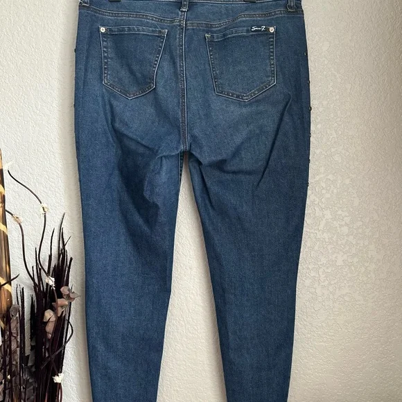 Seven7| Girlfriend Jeweled Star Stud Jeans| Size 10 - Picture 2 of 9